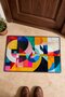 Colorful Bauhaus Checked and Square Collage Pattern Doormat, 40x60 cm, with Non-Slip Sole, Decorative - 4