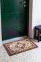 Cream, Blue, and Burgundy Classic Medallion Turkish Rug-Patterned Doormat, 40x60 cm, with Non-Slip Sole - 2