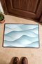 White, Ice Blue, 3D Wave-Patterned Doormat, 40x60 cm, Non-Slip Sole, Decorative - 4