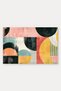 Powder Black Retro Patterned Half-Circle Doormat, 40x60 cm, with Non-Slip Sole, Decorative - 5