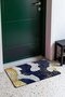 Navy Blue Door Mat with Gold Snake Skin Pattern, 40x60 cm, Non-Slip Sole, Decorative - 3