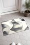 Cream-Gray Door Mat with Fine-Line Striped Pattern, 40x60 cm, Non-Slip Sole, Decorative - 2
