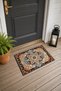Gray, Blue, and Black Classic Medallion Turkish Rug-Patterned Doormat, 40x60 cm, with Non-Slip Sole - 3