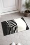 Black and White Wavy Striped Pattern Doormat, 40x60 cm, with Non-Slip Sole, Decorative - 2