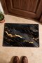 Black Marble Patterned Doormat with Gold Veins, 40x60 cm, Non-Slip Sole, Decorative - 4