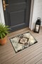 Gray Cream Distressed Kilim Rug Medallion Turkish Rug-Patterned Doormat, 40x60 cm, with Non-Slip Sole - 3