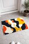Orange, Yellow, and Navy Blue Camouflage Print Doormat, 40x60 cm, with Non-Slip Sole, Decorative - 2