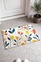 Cream-Orange Tulip Garden Patterned Doormat, 40x60 cm, with Non-Slip Sole, Decorative - 2