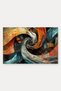Orange and Gray Swirl Abstract Patterned Doormat, 40x60 cm, Non-Slip Sole, Decorative - 5