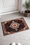 Red and Blue Floral Print Turkish Rug-Style 270 Doormat, 40x60 cm, with Non-Slip Sole - 4