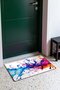 Blue and Fuchsia Paint Splatter Pattern Doormat, 40x60 cm, Non-Slip Sole, Decorative - 3