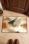 Beige, Coffee, and Earth-Toned Door Mat with Brushstroke Pattern, 40x60 cm, Non-Slip Sole, Decorative - 4
