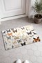 Black and Orange Butterfly-Patterned Doormat, 40x60 cm, with Non-Slip Sole, Decorative - 2