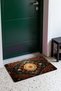 Brown and Blue Flowers Turkish Rug-Floral Print Doormat, 40x60 cm, with Non-Slip Sole - 2
