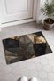 Black and Bronze Textured Geometric Patterned Doormat, 40x60 cm, with Non-Slip Sole, Decorative - 2