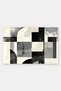 Cream, Black, and Gray Bauhaus Block-Patterned Doormat, 40x60 cm, with Non-Slip Sole, Decorative - 5