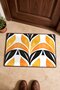 Orange and Black Art Deco Leaf-Patterned Doormat, 40x60 cm, with Non-Slip Sole, Decorative - 4