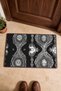 Black and White Lace Paisley Striped Doormat, 40x60 cm, with Non-Slip Sole, Decorative - 4