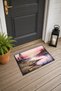 Pink and Blue Lake Scenery Patterned Doormat, 40x60 cm, with Non-Slip Sole, Decorative - 3