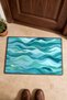 Turquoise Ocean Wave Pattern Doormat, 40x60 cm, Non-Slip Sole, Decorative - 4