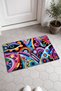 Colorful Abstract Patterned 851 Doormat, 40x60 cm, Non-Slip Sole, Decorative - 2