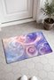 931 Pink and Blue Wavy Pattern Doormat, 40x60 cm, with Non-Slip Sole, Decorative - 2