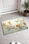 263 Orange Butterfly Garden Patterned Doormat, 40x60 cm, with Non-Slip Sole, Decorative - 2