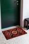 Black and Red Diamond-Patterned Turkish Kilim Rug Door Mat, 40x60 cm, with Non-Slip Sole - 2