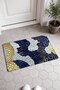 Navy Blue Door Mat with Gold Snake Skin Pattern, 40x60 cm, Non-Slip Sole, Decorative - 2