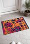 Orange and Pink Guatemala-Style Patterned Woven Doormat, 40x60 cm, with Non-Slip Sole, Decorative - 2