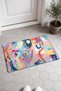 Pastel Cheerful Sketch Patterns Patterned Doormat 40x60 cm Non-Slip Sole Decorative - 2