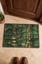 Olive Green Alligator-Patterned Doormat, 40x60 cm, with Non-Slip Sole, Decorative - 4