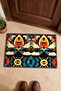 Black and Yellow African-Motif Striped Doormat, 40x60 cm, with Non-Slip Sole, Decorative - 4