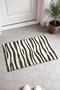 Cream-Colored Coffee Door Mat with Fine Zebra Pattern, 40x60 cm, Non-Slip Sole, Decorative - 2