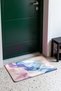 Blue-Lilac Transparent Layered Wave-Patterned Doormat, 40x60 cm, with Non-Slip Sole, Decorative - 3