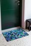 Blue and Green Leaf-Patterned Doormat, 40x60 cm, with Non-Slip Sole, Decorative - 3