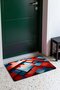 Red and Blue Geometric Patterned 935 Doormat, 40x60 cm, Non-Slip Sole, Decorative - 3
