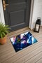 Blue and Purple Abstract Patterned Doormat, 40x60 cm, with Non-Slip Sole, Decorative