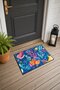 Navy Blue, Pink, and Coral Fish-Patterned Doormat, 40x60 cm, with Non-Slip Sole, Decorative