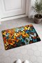 Orange and Blue Butterfly-Patterned 664 Doormat, 40x60 cm, with Non-Slip Sole, Decorative - 2