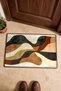 Coffee Beige Sand Dune Waves Patterned Doormat, 40x60 cm, Non-Slip Sole, Decorative - 4