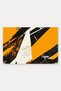 Orange and Black Grunge Geometric Patterned Doormat, 40x60 cm, with Non-Slip Sole, Decorative - 5