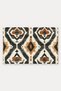 Black and Beige Ikat Diamond-Patterned Doormat, 40x60 cm, with Non-Slip Sole, Decorative - 5
