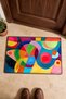 Colorful Circle and Arch Composition Patterned Doormat, 40x60 cm, with Non-Slip Sole, Decorative - 4