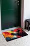 Red and Yellow Abstract Patterned Doormat, 40x60 cm, with Non-Slip Sole, Decorative - 3
