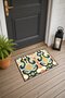 Salmon Blue Retro Patterned Baroque Doormat, 40x60 cm, with Non-Slip Sole, Decorative
