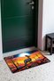 Yellow and Blue Nature Scenery Patterned Doormat, 40x60 cm, with Non-Slip Sole, Decorative - 2