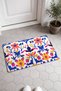 Cobalt Orange Otomi Floral Print Doormat, 40x60 cm, with Non-Slip Sole, Decorative - 2
