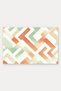 Mint and Coral Watercolor Maze-Patterned Doormat, 40x60 cm, with Non-Slip Sole, Decorative - 5