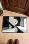 Black and White Minimal Patterned Doormat, 40x60 cm, with Non-Slip Sole, Decorative - 4